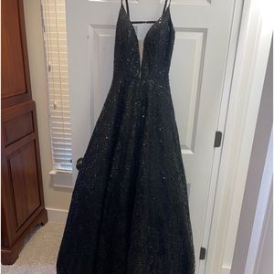 Black prom dress by Clarisse